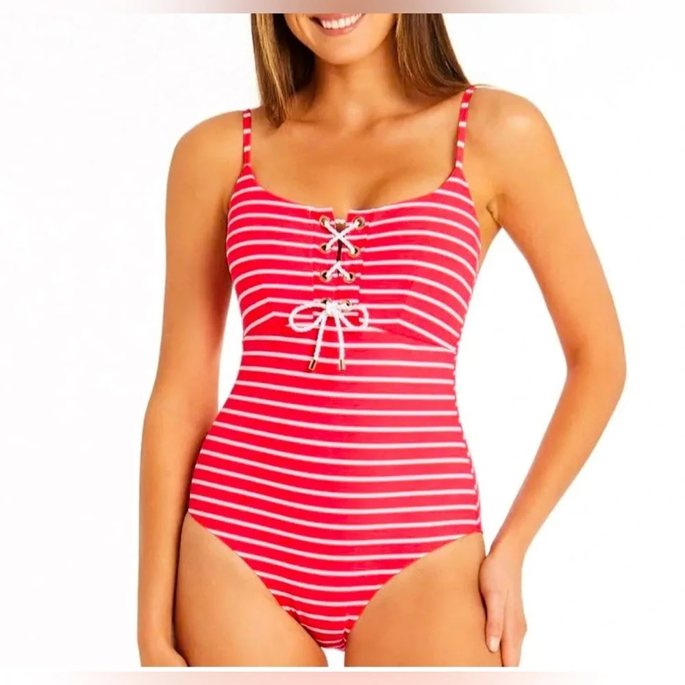 Sea Level Chamarel Lace Up Bralette One Piece Swimsuit